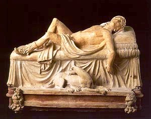 Etruskisch museum 04 (grafmonument van destervende Adonis)