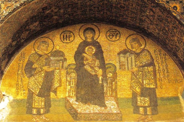 Haghia Sophia 14 (Justinianus, Maria met Kind en Constantijn)