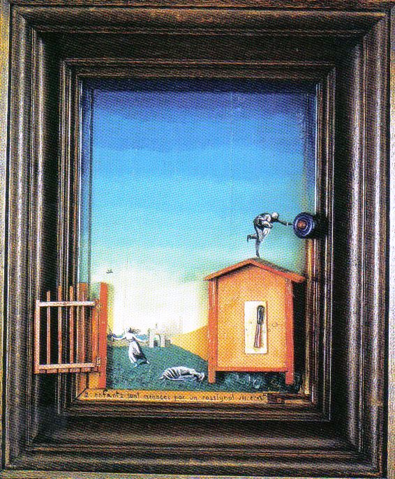Max Ernst - Twee kinderen bedreigd door een nachtegaal - 1924