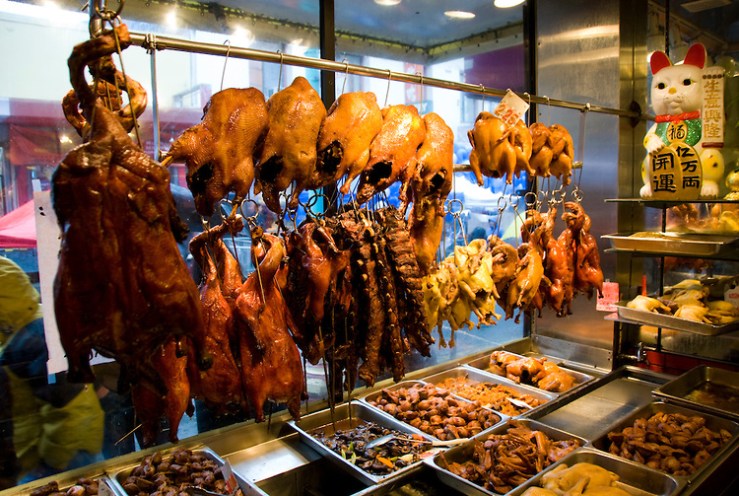 California: Chinatown San Francisco. Roast meats at Yee's Restaurant.
